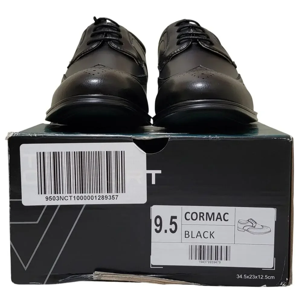 Vance Co. Men Cormac Brogue Wingtip Derby Oxford Size US 9.5M Black Faux Leather